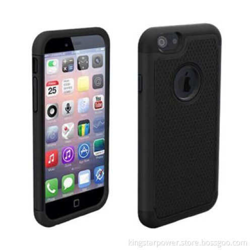 Hybrid mobile phone case shell cover skin for iPhone 6, PC + silicone, football veins